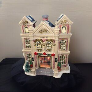 Victoria Falls Collector Series #5 Porcelain Lighted Library Christmas village